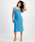 Фото #1 товара Women's Solid Cowlneck Slip Dress, Created for Macy's