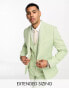 Фото #2 товара ASOS DESIGN wedding super skinny wool mix puppytooth suit jacket in sage green