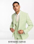 ASOS DESIGN wedding super skinny wool mix puppytooth suit jacket in sage green