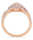 Фото #2 товара Кольцо Macy's Morganite White Sapphire 3-Stone Infinity