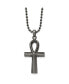 Фото #1 товара Chisel white Bronze Plated Ankh Pendant Ball Chain Necklace