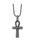 ფოტო #1 პროდუქტის White Bronze Plated Ankh Pendant Ball Chain Necklace