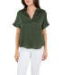 ფოტო #2 პროდუქტის Women's Solid Textured Satin-like Top with Collar