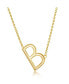 Фото #1 товара Sterling Silver 14k Gold Plated Sideways Initial Necklace