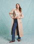 Фото #1 товара Miss Selfridge maxi trench coat in stone