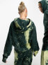 COLLUSION Unisex acid washed hoodie with logo print in multi