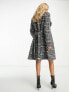 Фото #2 товара Lipsy dropped collar wrap coat in houndstooth check