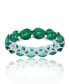 ფოტო #1 პროდუქტის Green Cubic Zirconia Eternity Band in Rhodium Plated Sterling Silver