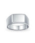 ფოტო #1 პროდუქტის Simple Monogram Rectangle Shape Signet Band Ring .925 Sterling Silver