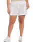 ფოტო #1 პროდუქტის Plus Size Seamed Linen Drawstring Shorts