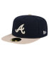 Men's Navy Atlanta Braves Canvas A-Frame 59FIFTY Fitted Hat