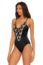 Фото #3 товара Becca by Rebecca Virtue 293365 Delilah Clare Plunge One-Piece Black Size LG