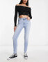 Фото #3 товара Only Blush skinny jeans with frayed hem in light blue