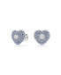 ფოტო #2 პროდუქტის Heart, Blue, Rhodium Plated Hyperbola Stud Earrings