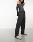 Фото #2 товара COLLUSION acid wash oversized straight leg jogger in black