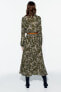 Фото #3 товара Платье миди с принтом пейсли и ремнем ZARA