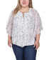 Фото #1 товара Plus Size Chiffon Poncho Top with Ring