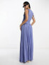 ASOS DESIGN sleeveless ruched detail maxi dress in cornflower blue