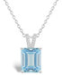 ფოტო #1 პროდუქტის Women's Sky Blue Topaz (4-1/4 ct.t.w.) and Diamond Accent Pendant Necklace in Sterling Silver