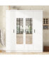 4-Door Mirror Wardrobe with shelves, White