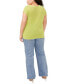 ფოტო #4 პროდუქტის Plus Size Metallic V-Neck Short-Sleeve Sweater