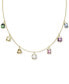 Gold-Tone Mixed Crystal Charm Necklace, 15" + 2-3/4" extender