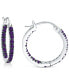 ფოტო #3 პროდუქტის Cubic Zirconia In & Out Small Hoop Earrings in Sterling Silver, 0.625", Created for Macy's