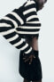 Striped knit cropped sweater