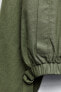 Short linen blend bomber jacket