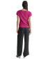 ფოტო #6 პროდუქტის Women's Textured Scoop-Neck Puff-Sleeve Top