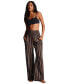 ფოტო #1 პროდუქტის Juniors' New Wave Striped Wide-Leg Pants