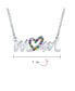 ფოტო #3 პროდუქტის Name Style Station Pendant Crystal Heart Rainbow MOM Word Necklace For Mother For Women .925 Sterling Silver