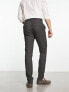 ASOS DESIGN wedding smart skinny trousers with micro texture in grey