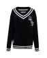 ფოტო #2 პროდუქტის Women's Black Minnesota Vikings Prep V-Neck Pullover Sweater