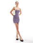 Фото #2 товара Pull&Bear knitted bandeau mini dress in purple