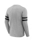 Фото #3 товара Men's NFL x Darius Rucker Collection by Heather Gray New Orleans Saints Henley Long Sleeve T-shirt