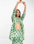 River Island geometric print beach shirt co-ord in light green Зеленый, S - EU 36-38 - фото #1