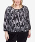 Фото #1 товара Plus Size Drama Queen Vertical Chenille Texture Knit Banded Top