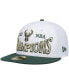 Фото #1 товара Men's White, Hunter Green Milwaukee Bucks Arch Champs 59Fifty Fitted Hat