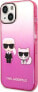 Фото #2 товара Karl Lagerfeld Etui Karl Lagerfeld do iPhone 14 Plus 6,7" hardcase różowy/pink Gradient Ikonik Karl & Choupette