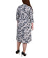 ფოტო #2 პროდუქტის Plus Size Printed Shirt Dress