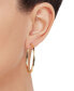 ფოტო #2 პროდუქტის Square Edge Hoop Earrings (40mm) in 14k Gold