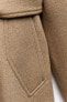 Фото #16 товара Длинное пальто из смесовой шерсти с поясом ZARA