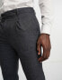 New Look pleat front tapered trousers in navy texture