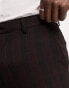 Фото #6 товара ASOS DESIGN skinny suit trousers in burgundy check