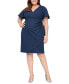 Фото #1 товара Plus Size Shimmer-Knit Surplice Dress