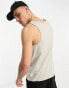 ASOS DESIGN vest with scoop neck in washed khaki