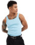 Фото #1 товара ASOS DESIGN muscle rib square neck vest in blue