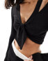 Фото #4 товара ASOS DESIGN long sleeve cut out neck tie front top in black