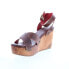 Фото #4 товара Bed Stu Grettell F376013 Womens Brown Leather Slip On Wedges Sandals Shoes